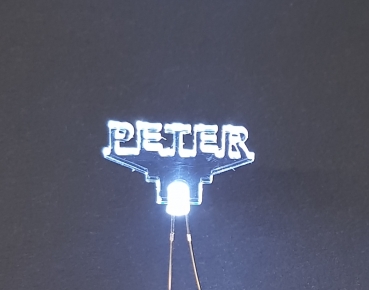 Preview: Farbwahl: Namensschild, beleuchtet incl. LED & Widerstand