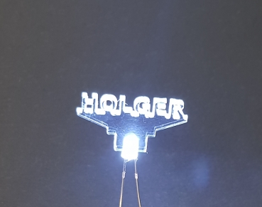 Preview: Farbwahl: Namensschild, beleuchtet incl. LED & Widerstand