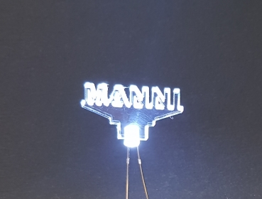 Preview: Farbwahl: Namensschild, beleuchtet incl. LED & Widerstand