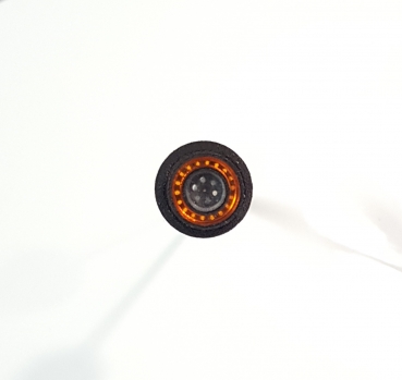 Preview: 1x Zweikammer Tuning Rückleuchte, Orange/Weiß, rund, 10mm, incl. Platine für 7,2 Volt