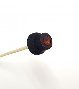 Preview: 1x Zweikammer Tuning Rückleuchte, Rot-Orange, rund, 10mm, incl. Platine für 7,2 Volt