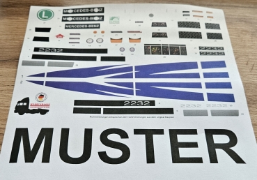 Neuheit 11.24: Decalset für 1:14 Tamiya Mercedes-Bens SK