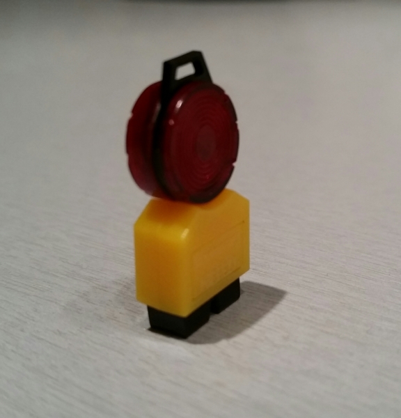 1x Baustellenleuchte, Rot, beleuchtet