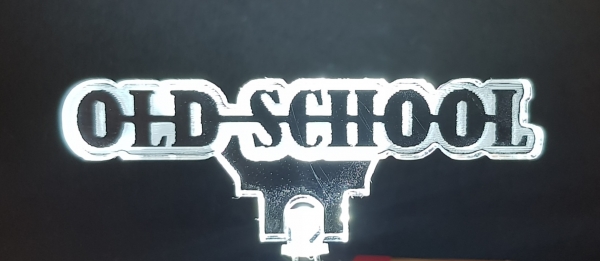 "Old School" Logo für das Armaturenbrett, incl. LED 3mm Weiß und Widerstand