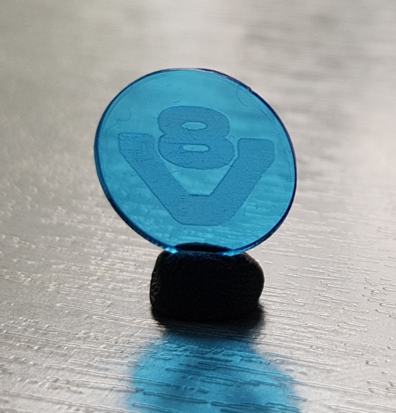 14 mm Streuscheibe, blau, V8