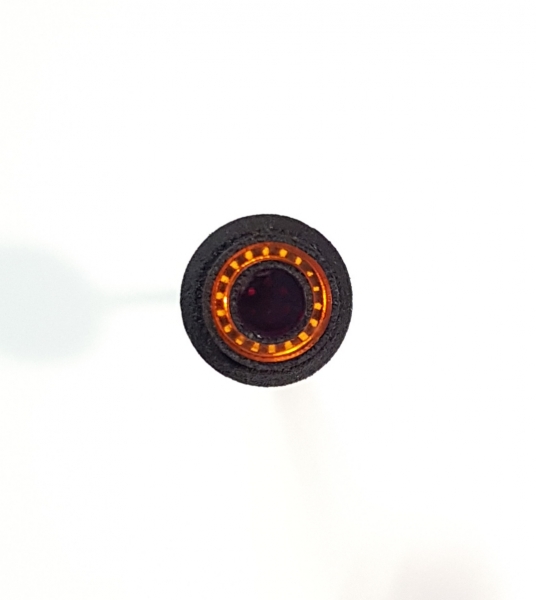 1x Zweikammer Tuning Rückleuchte, Orange/Rot, rund, 10mm, incl. Platine für 7,2 Volt