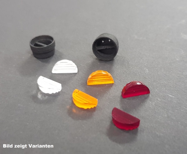 2 Rückleuchten, 2 Kammern, Rot/Farblos, Struktur Längs geriffelt
