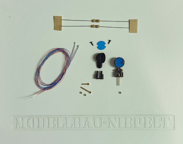 2-er Set Frontblitzer 8x8mm, blau, rund incl. SMD & Widerstand