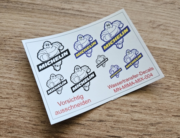Decals mit Trägern Michelin Männchen Mix 4