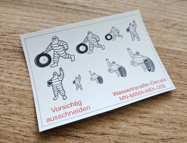 Decals mit Trägern Michelin Männchen Mix 6