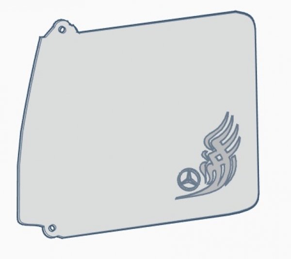 2x Seitenscheiben & Wunschgravur 1:14 Tamiya Lkw's