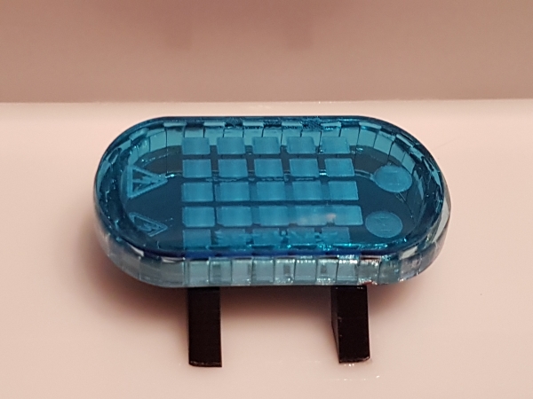 2 Warnlichtbalken, kurz, abgerundet, blau