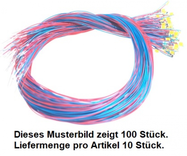 10er Set SMD 1206, blau, fertig verkabelt