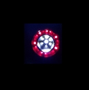 1x Zweikammer Tuning Rückleuchte, Rot-Weiß, rund,  10mm, incl. Platine für 7,2 Volt